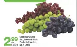 Highland Farms Seedless grapes 99 red, green or black product of mexico, no. 1 grade offer