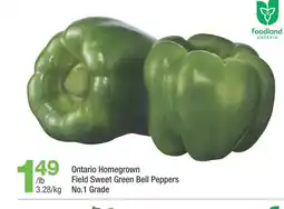 Highland Farms Ontario Homegrown Field Sweet Green Bell Peppers No.1 Grade offer