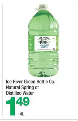 Highland Farms Ice River Green Bottle Co. Natural Spring or Distilled Water offer