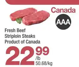 Highland Farms Fresh Beef Striploin Steaks Product of Canada offer