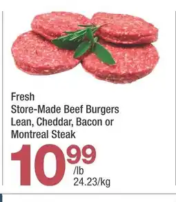 Highland Farms Fresh Store-Made Beef Burgers Lean, Cheddar, Bacon or Montreal Steak offer