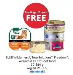 Petsmart BLUE Wilderness , True Solutions , Freedom , Weruva & Nutro cat food offer