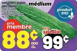 Metro Concombre anglais sans pépins offer