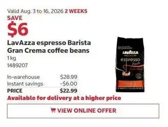 LavAzza espresso Barista Gran Crema coffee beans
