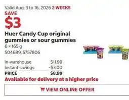 Costco Huer Candy Cup original gummies or sour gummies offer