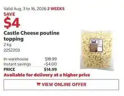 Costco Castle Cheese poutine topping offer