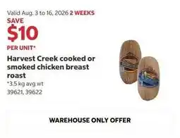 Costco Harvest Creek cooked or smoked chicken breast roast offer