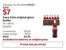 Costco Coca-Cola original glass bottle offer
