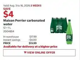 Costco Maison Perrier carbonated water offer