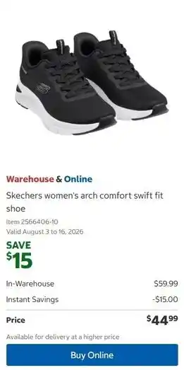 Skechers women's arch comfort swift fit shoe