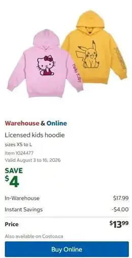 Licensed kids hoodie
