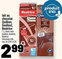 Metro Beatrice lait au chocolat québon, sealtest, offer