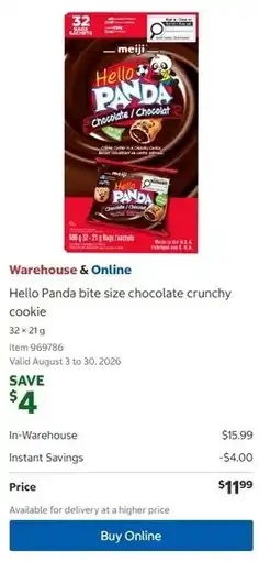 Costco Hello Panda bite size chocolate crunchy cookie offer