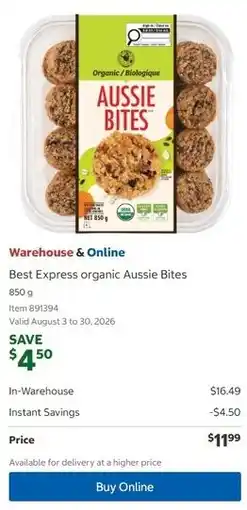 Costco Best Express organic Aussie Bites offer