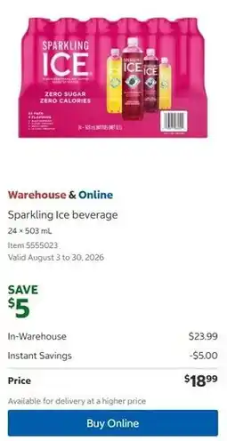 Costco Sparkling Ice beverage offer
