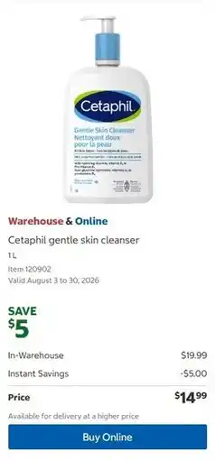 Costco Cetaphil gentle skin cleanser offer