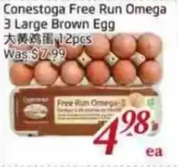 Tone Tai Supermarket Conestoga Free Run Omega 3 Large Brown Egg offer
