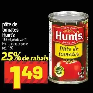 Metro Hunt's pâte de tomates offer