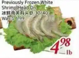 Tone Tai Supermarket Previously Frozen White Shrimp Head On offer