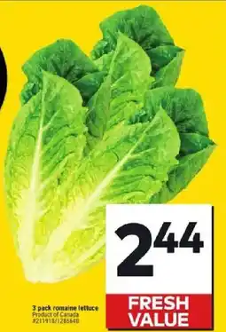 Giant Tiger 3 pack romaine lettuce offer