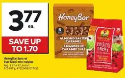 Giant Tiger HoneyBar bars or Sun-Maid mini raisins offer