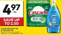Giant Tiger Cascade dishwasher tabs or Dawn dish soap offer