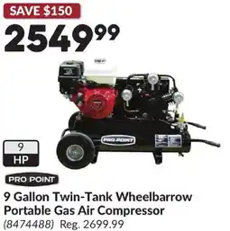 Princess Auto 9 Gallon Twin-Tank Wheelbarrow Portable Gas Air Compressor offer