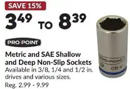 Princess Auto Metric and SAE Shallow and Deep Non-Slip Sockets offer