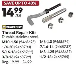 Princess Auto Thread Repair Kits offer