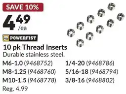 Princess Auto 10 pk Thread Inserts offer