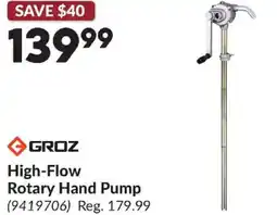 Princess Auto High-Flow Rotary Hand Pump offer