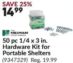 Princess Auto 50 pc 1/4 x 3 in. Hardware Kit for Portable Shelters offer