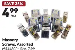 Princess Auto Masonry Screws, Assorted offer