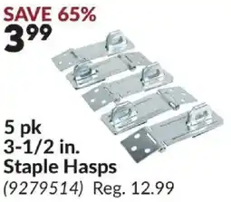 Princess Auto 3- 1/2 in Staple Hasps offer