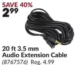 Princess Auto 20 ft 3.5 mm Audio Extension Cable offer