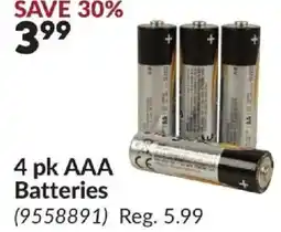 Princess Auto 4 pk AAA Batteries offer