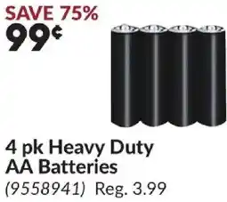 Princess Auto 4 pk Heavy Duty AA Batteries offer