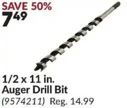 Princess Auto 1/2 x 11 in. Auger Drill Bit offer