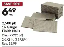 Princess Auto 2,500 pk 16 Gauge Finish Nails offer