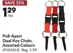 Princess Auto Pull-Apart Dual Key Chain, Assorted Colours offer