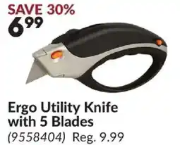 Princess Auto Ergo Utility Knife with 5 Blades offer