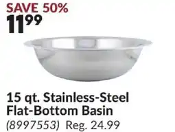 Princess Auto 15 qt. Stainless-Steel Flat-Bottom Basin offer