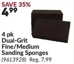 Princess Auto 4 pk Dual-Grit Fine/Medium Sanding Sponges offer