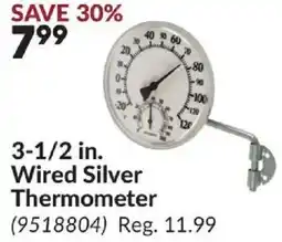 Princess Auto 3-1/2 in. Wired Silver Thermometer offer