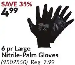 Princess Auto 6 pr Large Nitrile-Palm Gloves offer