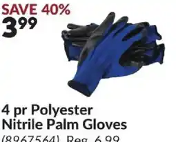 Princess Auto 4 pr Polyester Nitrile Palm Gloves offer