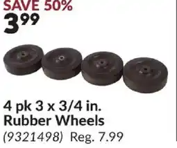 Princess Auto 4 pk 3 x 3/4 in. Rubber Wheels offer