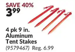 Princess Auto 4 pk 9 in. Aluminum Tent Stakes offer