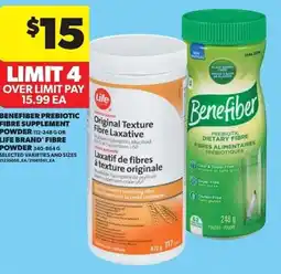 Real Canadian Superstore Benefiber prebiotic fibre supplement powder offer