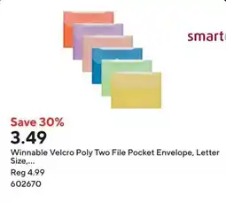 Staples Winnable Velcro Poly Two File Pocket Envelope offer